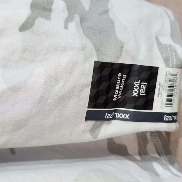 ATHLETIC shorts women 3XL pink blue gray-camo turquoise front draw string pocket - Picture 12 of 13